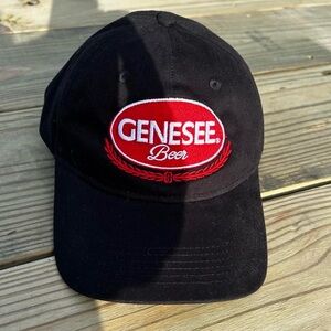Genesee Beer Black Baseball Cap with Red Logo